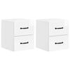 vidaXL Cabinet de chevet mural 2 pcs Blanc brillant 34,5 x 33 x 40 cm