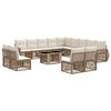 vidaXL Ensemble de canap&eacute; de jardin 14 pc Beige et blanc cr&egrave;me