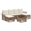 vidaXL Ensemble de canap&eacute; de jardin 7 pc Beige polyrotin