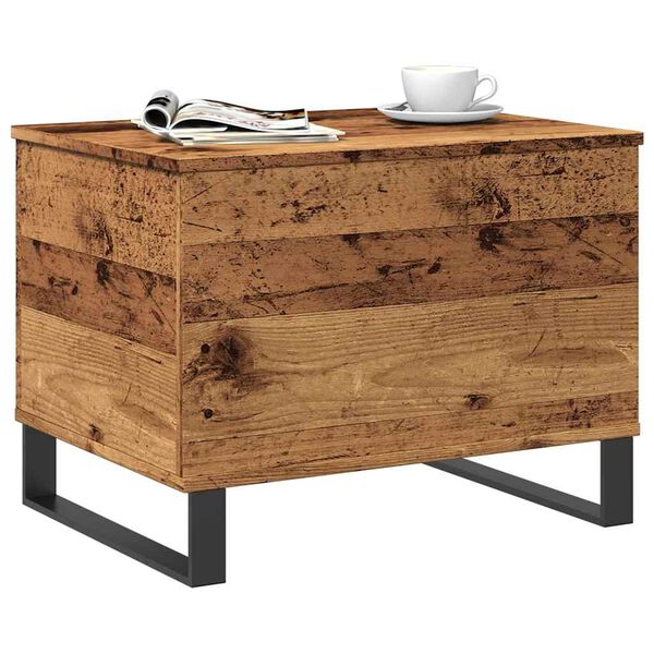 vidaXL Table basse vieux bois 60x44,5x45 cm bois d'ing&eacute;nierie