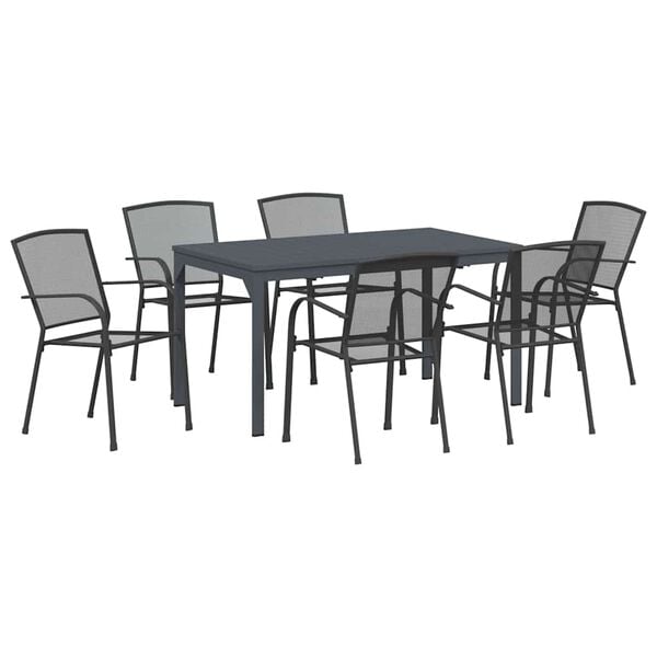 vidaXL Ensemble de salle &agrave; manger pour jardin 7 pcs Anthracite