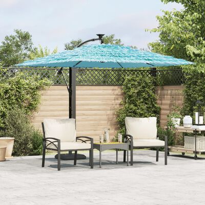 vidaXL Parasol de jardin avec mât en acier bleu 246x246x230 cm