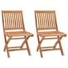 vidaXL Chaises pliantes 2 pi&egrave;ces en bois de teck massif