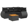 vidaXL Salon de jardin 5 pcs avec coussins noir r&eacute;sine tress&eacute;e