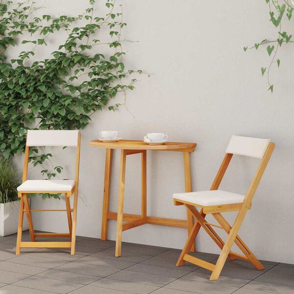 vidaXL Ensemble bistrot 3 pcs Huile Naturelle Bois d'Acacia Massif