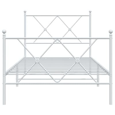 vidaXL Cadre de lit métal sans matelas avec pied de lit blanc 90x200cm