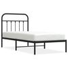 vidaXL Cadre de lit m&eacute;tal sans matelas avec t&ecirc;te de lit noir 90x200 cm