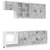 vidaXL Unit&eacute; de cuisine PORTO 8 pc Gris b&eacute;ton Bois d'ing&eacute;nierie
