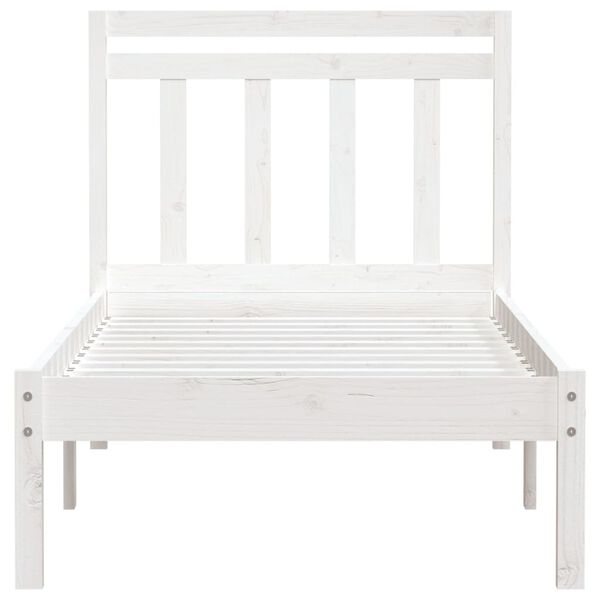 vidaXL Cadre de lit sans matelas blanc bois massif