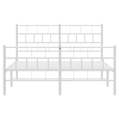 vidaXL Cadre de lit métal sans matelas et pied de lit blanc 150x200 cm