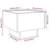 vidaXL Table de chevet avec LED infini ch&ecirc;ne fum&eacute; 40x40x30 cm