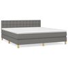 vidaXL Sommier &agrave; lattes de lit avec matelas Gris fonc&eacute; 160x200cm Tissu