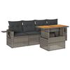 vidaXL Salon de jardin 5 pcs avec coussins gris r&eacute;sine tress&eacute;e