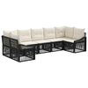vidaXL Ensemble de canap&eacute; de jardin 7 pc 7-Nombre de places Noir