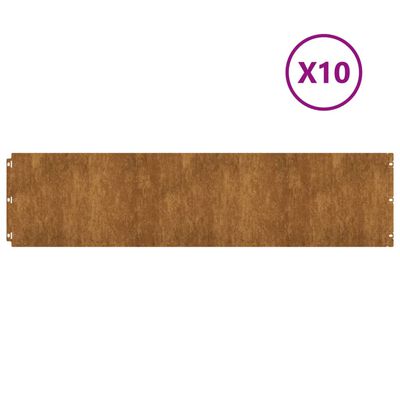 vidaXL Bordures de pelouse 10 pcs 25x103 cm acier corten flexible