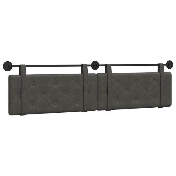 vidaXL T&ecirc;te de lit suspendue Noir 210 x 55 x 5 cm PU antique