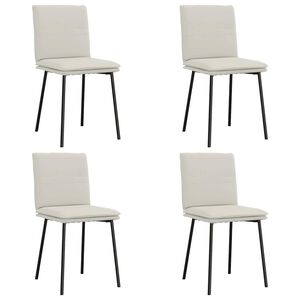 vidaXL Chaises &agrave; manger lot de 4 Cr&egrave;me Velours