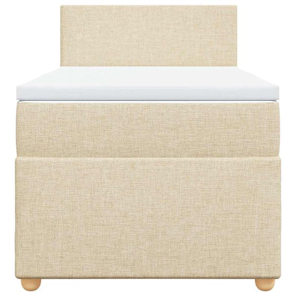 vidaXL Sommier à lattes de lit avec matelas Crème 80x200 cm Tissu