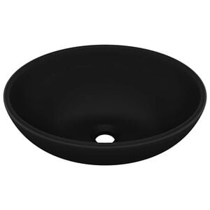 vidaXL Lavabo ovale de luxe Noir mat 40x33 cm C&eacute;ramique