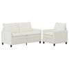 vidaXL Ensemble de Canap&eacute;s 2 pcs Cr&egrave;me Polyester