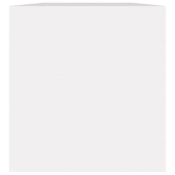 vidaXL Bo&icirc;te de rangement vinyles Blanc 71x34x36 cm Bois d'ing&eacute;nierie