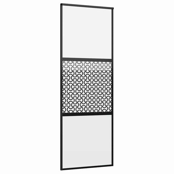 vidaXL Porte en verre Fretwork Noir 90 x 2 x 205 cm Aluminium