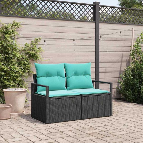vidaXL Canap&eacute; de jardin avec coussin 120 x 62 x 69 cm polyrotin