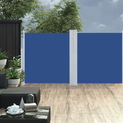 vidaXL Auvent latéral rétractable Bleu 100 x 600 cm