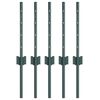 vidaXL Poteaux de clôture 5 pcs Vert 40 cm Acier