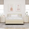 vidaXL Lit boxspring avec matelas Crème 140 x 200 cm tissu