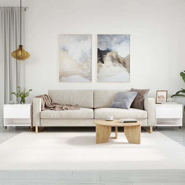 vidaXL Tables basses 2 pcs blanc 50x46x50 cm bois d'ing&eacute;nierie