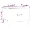vidaXL Table basse avec pieds en métal Chêne fumé 50x50x40 cm