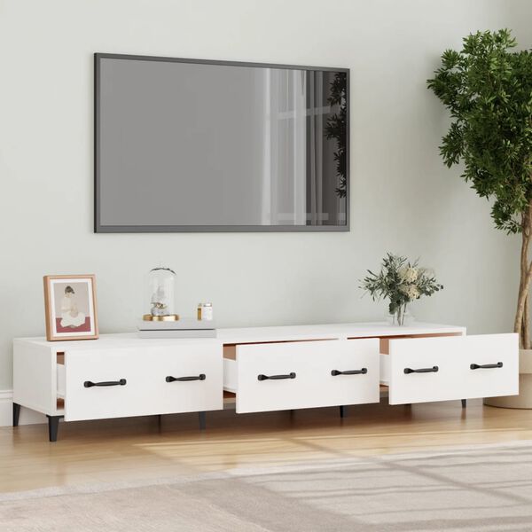 vidaXL Meuble TV Blanc 150x34,5x30 cm Bois d'ing&eacute;nierie
