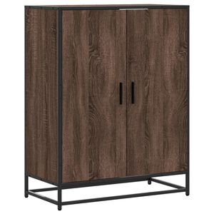 vidaXL Meuble &agrave; chaussures ch&ecirc;ne marron bois d'ing&eacute;nierie et m&eacute;tal