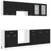 vidaXL Unit&eacute; de cuisine Lyon 8 pc Ch&ecirc;ne noir Bois d'ing&eacute;nierie