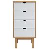 vidaXL Commode OTTA marron et blanc 45x39x90 cm bois de pin massif