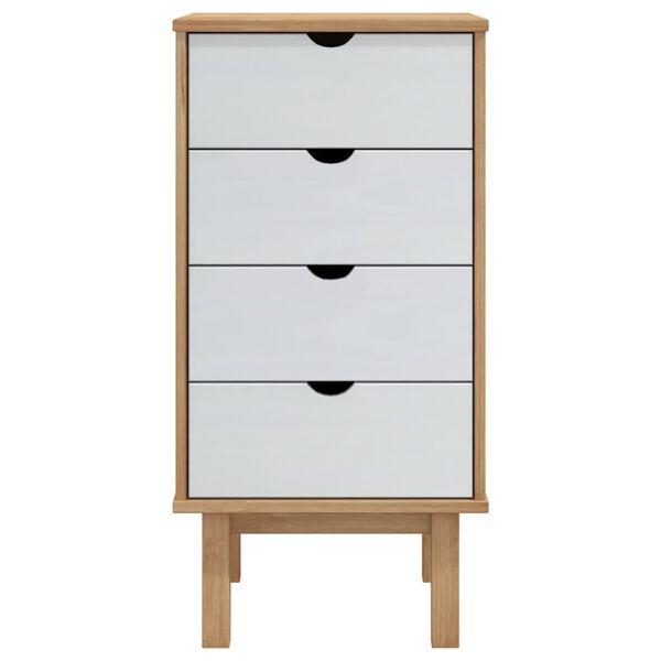 vidaXL Commode OTTA marron et blanc 45x39x90 cm bois de pin massif
