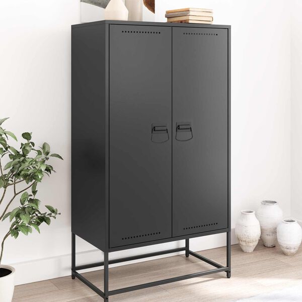 vidaXL Poign&eacute;es de Cabinet 2 pcs Noir 85 x 45 mm M&eacute;tal