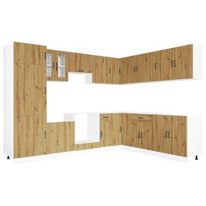 vidaXL Ensemble d'armoires de cuisine 14 pcs Lucca bois d'ing&eacute;nierie