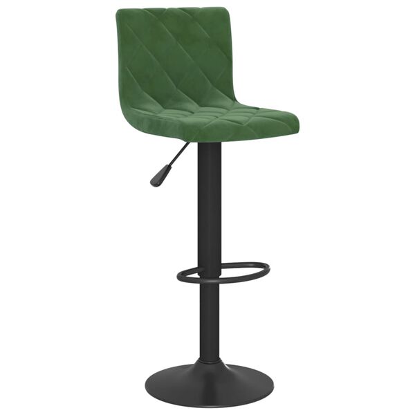vidaXL Tabourets de bar lot de 2 vert foncé velours