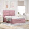 vidaXL Cadre de lit ottoman avec matelas rose 140x190 cm velours