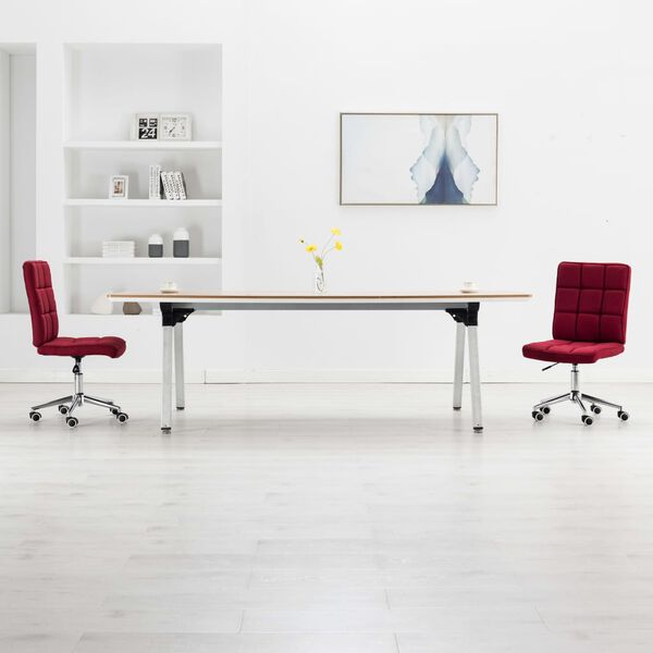 vidaXL Chaises &agrave; manger lot de 2 bordeaux tissu