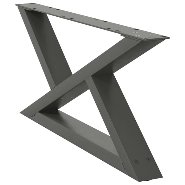 vidaXL Pieds de table basse 2 pi&egrave;ces Anthracite 70 x (30-31,3) cm Acier