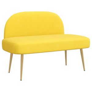 vidaXL Banc rembourr&eacute; avec dossier Jaune clair 110 x 60 x 76 cm