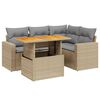 vidaXL Salon de jardin avec coussins 5 pcs beige r&eacute;sine tress&eacute;e