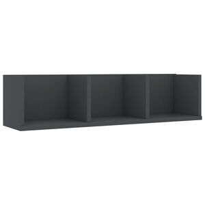 vidaXL &Eacute;tag&egrave;re murale &agrave; CD Gris 75x18x18 cm Bois d'ing&eacute;nierie