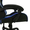 vidaXL Fauteuil de jeux vidéo avec LED RVB Bleu et noir Similicuir
