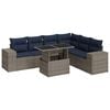 vidaXL Salon de jardin avec coussins 7 pcs gris r&eacute;sine tress&eacute;e acacia