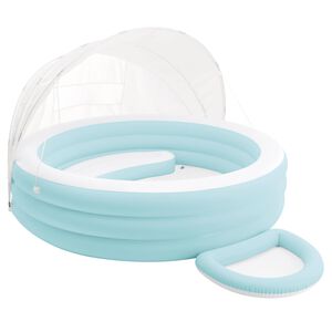 INTEX Flotteur Lounge de Piscine avec Auvent Bleu Clair et Blanc PVC