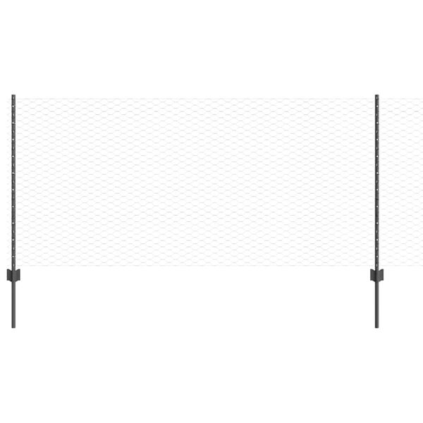 vidaXL Cl&ocirc;ture avec poteau Gris 1 x 10 m Acier et PVC